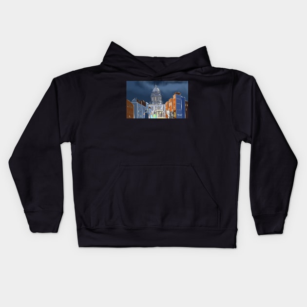 London blue abstract Kids Hoodie by sukhpalgrewal